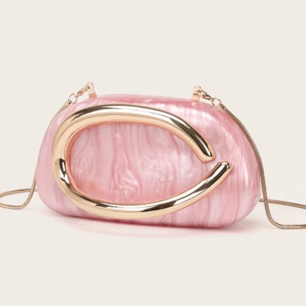 Pink Crossbody Clutch Bag